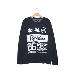 Young & Reckless Dark Gray Long Sleeve Crewneck Sweater